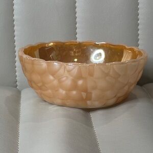 Vintage Peach Decorative Bowl Iridescent Glaze 4.5" x 4.5" x 2"  EUC